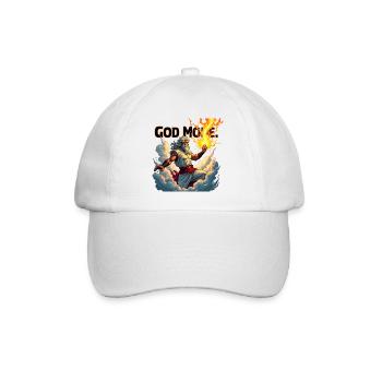 God Mode - Zeus throws lightning in the clouds - Baseball Cap - white/white - Front