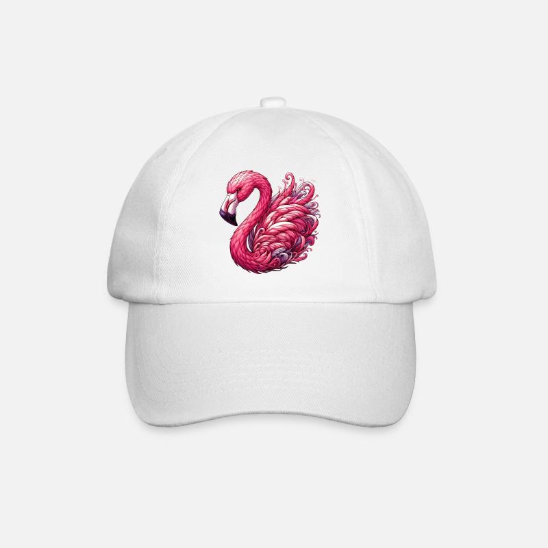 Flamingo - Baseballkappe - Weiß/Weiß