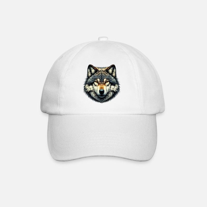 Wolf - Baseballkappe - Weiß/Weiß