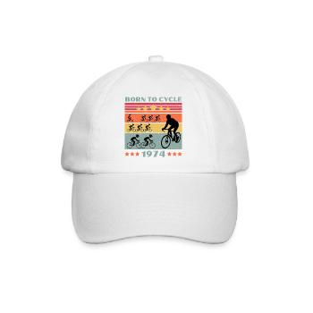 Passion vélo Born to Cycle 1974 - Casquette classique - blanc/blanc - Devant