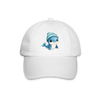 Whale Cute Cute Baby Kids Animal Blue Whale Cartoon - Baseball Cap - white/white - Front