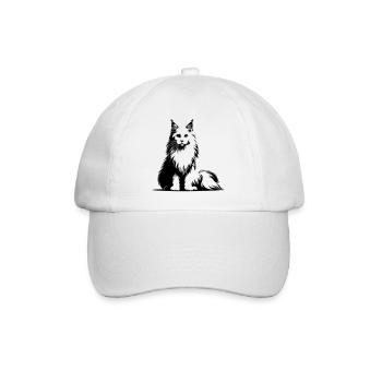 Maine Coon Cat - Baseball Cap - white/white - Front