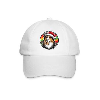 Border Collie Chien Noël Noël - Casquette classique - blanc/blanc - Devant