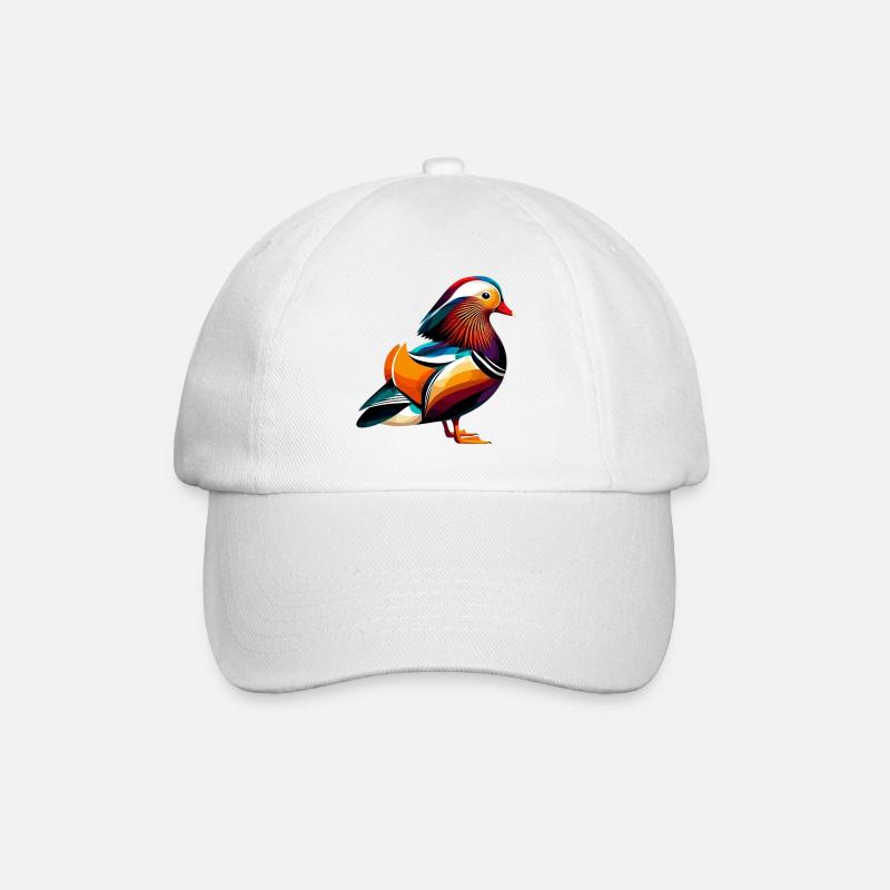 Mandarinente - Baseballkappe - Weiß/Weiß