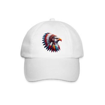 Amerikanischer Indianer Adler Amerikanische Rothaut - Baseballkappe - Weiß/Weiß - Vorne