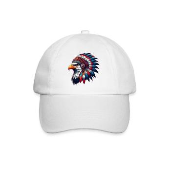Amerikanischer Indianer Adler Amerikanische Rothaut - Baseballkappe - Weiß/Weiß - Vorne