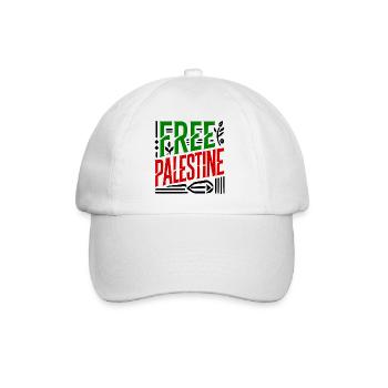 Free palestine - Baseballkappe - Weiß/Weiß - Vorne