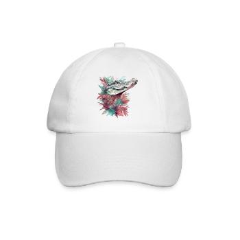 Alligator crocodile caïman reptile prédateur animal - Casquette classique - blanc/blanc - Devant