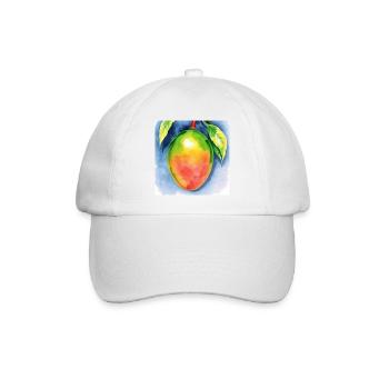 Mango Watercolor - Baseball Cap - white/white - Front