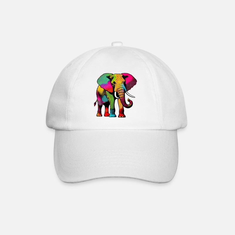 Elephant - Baseball Cap - white/white