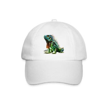 Grüner Leguan Iguana - Baseballkappe - Weiß/Weiß - Vorne