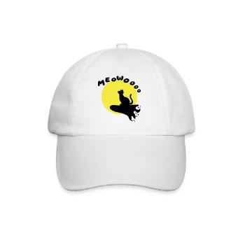 Lustige süße Katze heult minimalistische Illustration - Baseballkappe - Weiß/Weiß - Vorne
