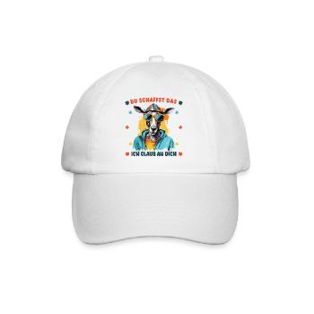 Du schaffst das! Ich glaub an dich! Glücksbringer - Baseballkappe - Weiß/Weiß - Vorne