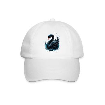 L’élégance en mouvement, le cygne noir, - Casquette classique - blanc/blanc - Devant