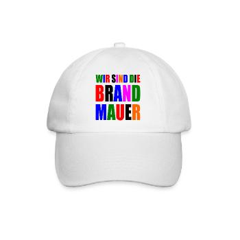 wir sind die brandmauer - Baseballkappe - Weiß/Weiß - Vorne