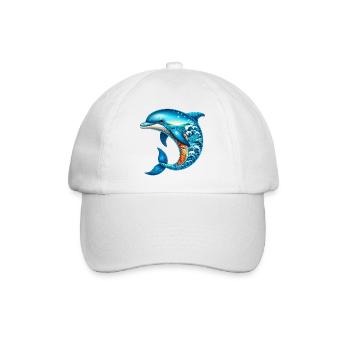 Delfin - Baseballkappe - Weiß/Weiß - Vorne