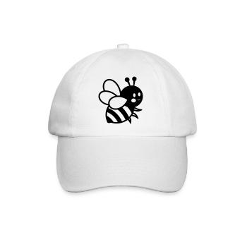 Biene - Baseballkappe - Weiß/Weiß - Vorne