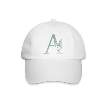 Un monogramme, floral, personnalisable - Casquette classique - blanc/blanc - Devant