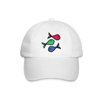 FISH. SARDINE. APRIL FOOL. SEA. OCEAN - Baseball Cap - white/white - Front