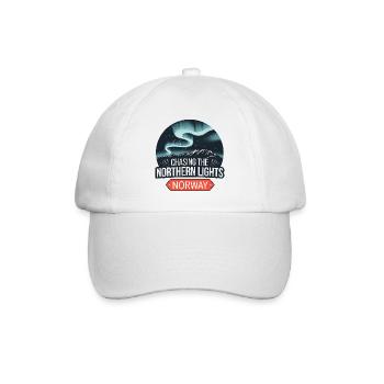 chasing the northern lights norway - Baseball Cap - white/white - Front