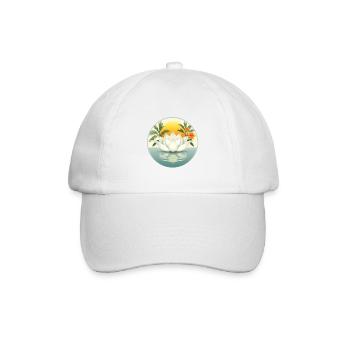White Lotus Flower - Baseball Cap - white/white - Front