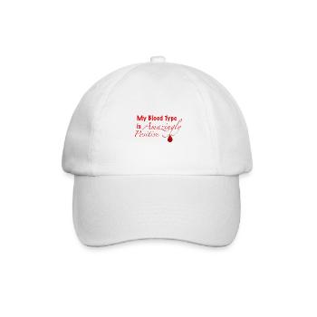 Blood Type A+ - Baseball Cap - white/white - Front