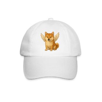 Cute Shiba Inu Angel Cartoon Satisfied Dogs - Baseball Cap - white/white - Front