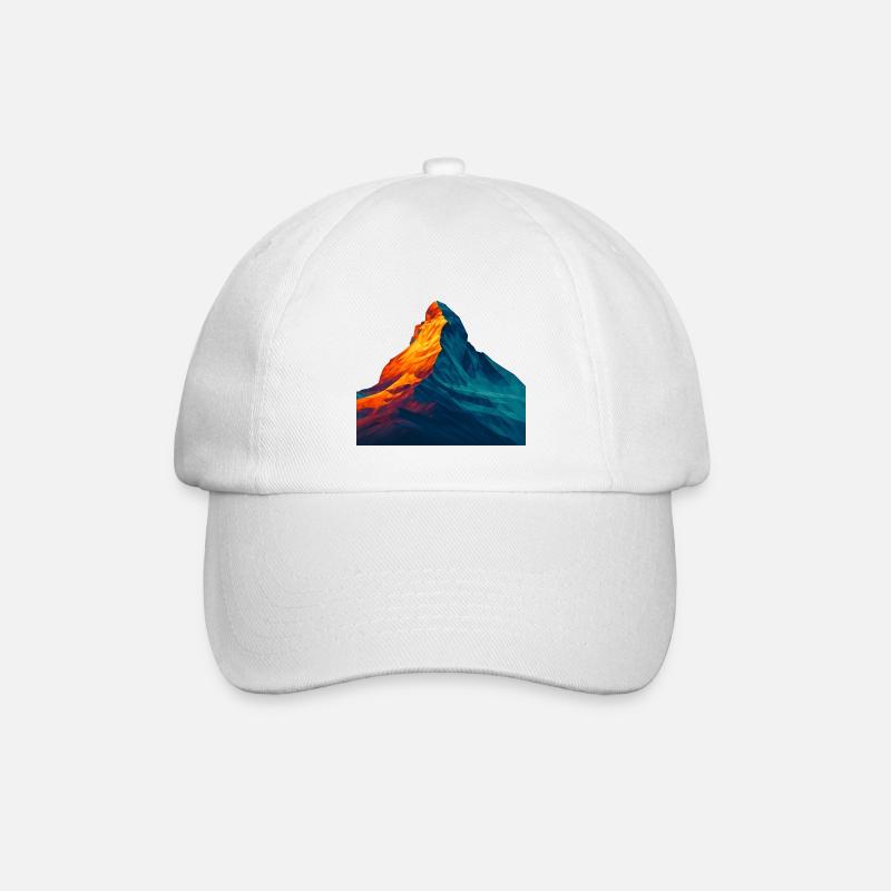 WPAP Stil - Matterhorn, Berg Schweiz - Baseballkappe - Weiß/Weiß