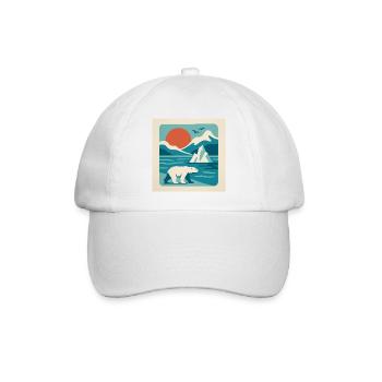 Polar Solitude – Arctic Retro Vibes - Baseball Cap - white/white - Front