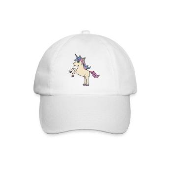 Einhorn (Comic, Kawaii) - Baseballkappe - Weiß/Weiß - Vorne