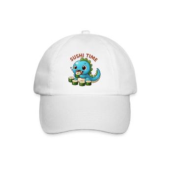Dinosaure mignon avec thème sushi - Casquette classique - blanc/blanc - Devant
