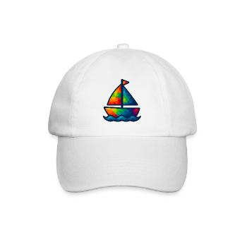WPAP Polygon Kawaii Style Baby Sailboat - Baseball Cap - white/white - Front