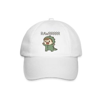 Mignon Dino T-Rex costumé Rugissant Dessin animé Petit - Casquette classique - blanc/blanc - Devant
