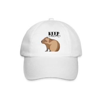 Keep Calm Capybara - Baseballkappe - Weiß/Weiß - Vorne
