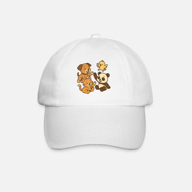 Animaux en train de jouer - Casquette classique - blanc/blanc