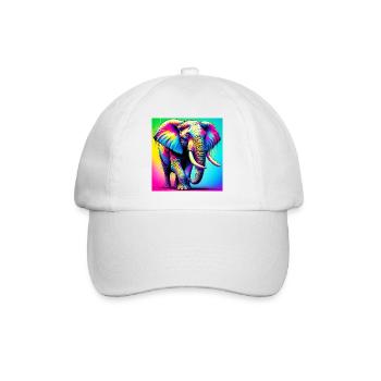 Elefant - Baseballkappe - Weiß/Weiß - Vorne