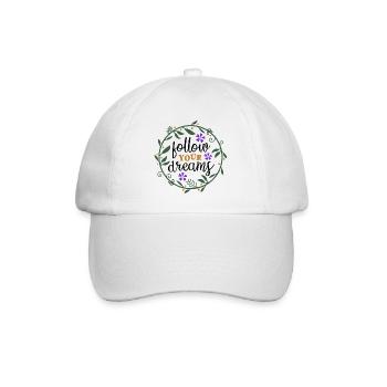 Personalisierter Blumenrahmen mit Naturmotiv - Baseballkappe - Weiß/Weiß - Vorne