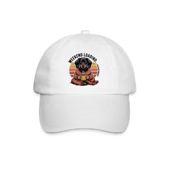 Cozy Coffee Dachshund - Baseball Cap - white/white - Front