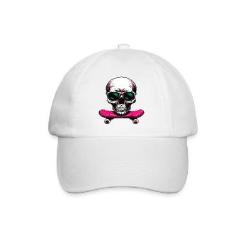 Skulls Skateboard / Skater Skull - Baseball Cap - white/white - Front