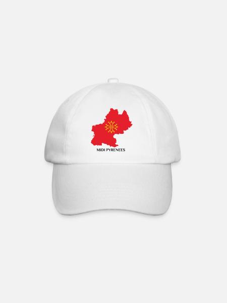 Carte du midi-pyrénée - Casquette classique - blanc/blanc