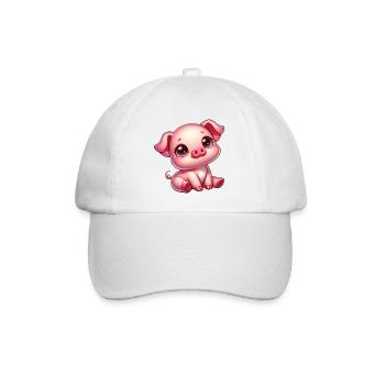 Süß Ferkel Cartoon Bauernhof Kawaii Landwirtschaft - Baseballkappe - Weiß/Weiß - Vorne