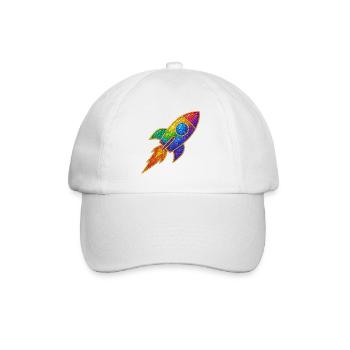 Rainbow Rocket Glitter Design - Baseball Cap - white/white - Front