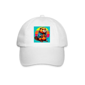 beaver - Baseball Cap - white/white - Front