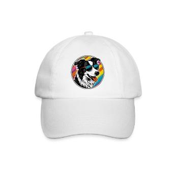 Cool dog with sunglasses - Baseball Cap - white/white - Front