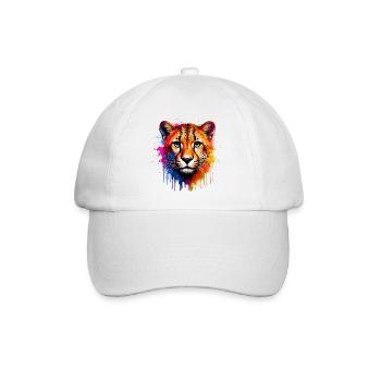Vivid Cheetah Portrait Art Design - Baseball Cap - white/white - Front