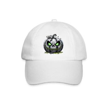 Grim Pumpkin Zombie with Green Eyes - Baseball Cap - white/white - Front