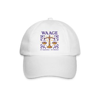 Sternzeichen Waage - Baseballkappe - Weiß/Weiß - Vorne