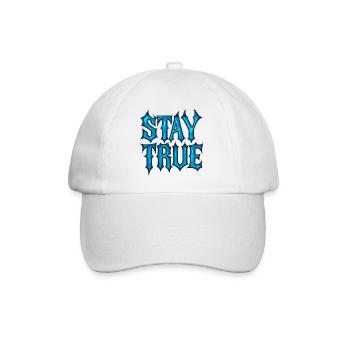 Stay True Design – Sei du selbst Statement - Baseballkappe - Weiß/Weiß - Vorne