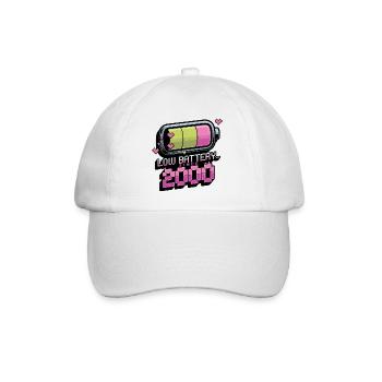 Y2K Retro – Low Battery Since 2000 - Baseball Cap - white/white - Front