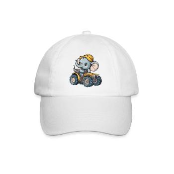 Elephant Tractor Farmer - Baseball Cap - white/white - Front